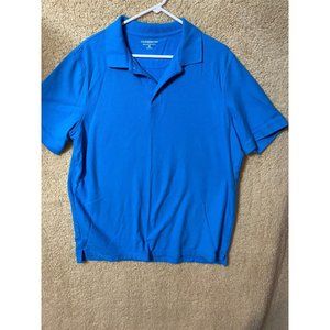 Croft & Barrow Signature Mens Size XL Blue Green Short Sleeve Cotton Polo Shirt